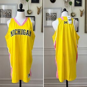 NWT Adidas University of Michigan Pink Out NCAA Basketball Jersey XL Tall